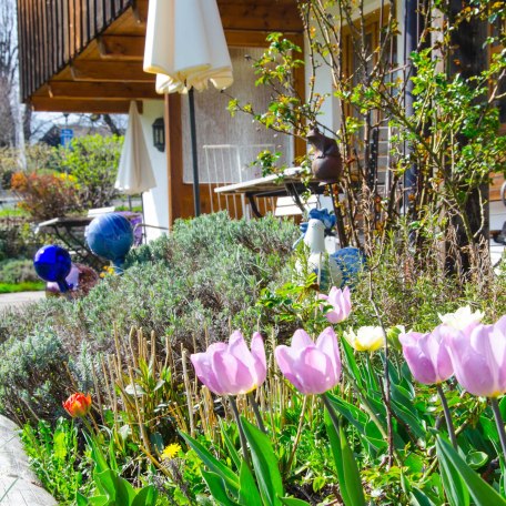 Außenansicht Terrasse und Beet, © Budererhof